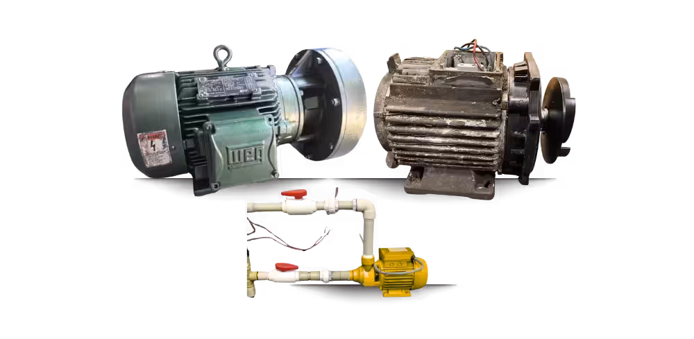 Técnico realizando mantenimiento de bomba de agua