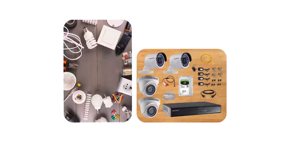 Materiales eléctricos y kit de cámaras